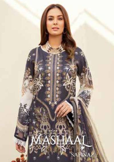 Mashaal By Safeenaz Embroidery Pakistani Style Lawn Cotton Suits